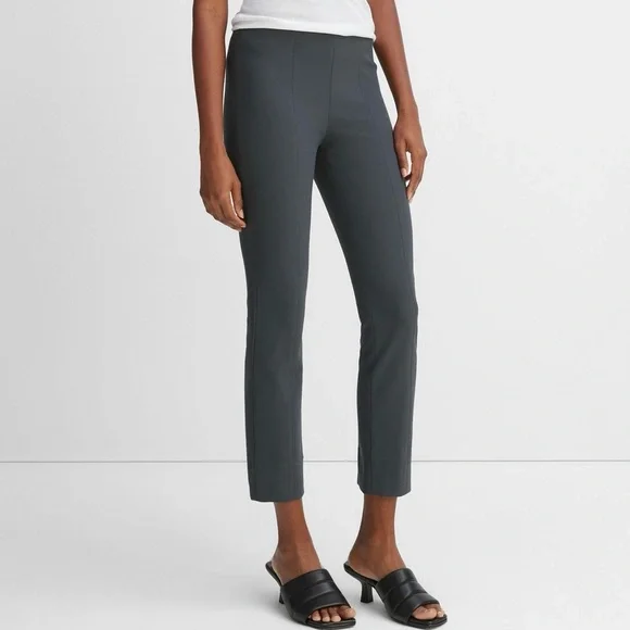 NWOT Vince Bobbi High-Rise Stitch-Seam Ponte Dark Grey Legging Pants, Size XS